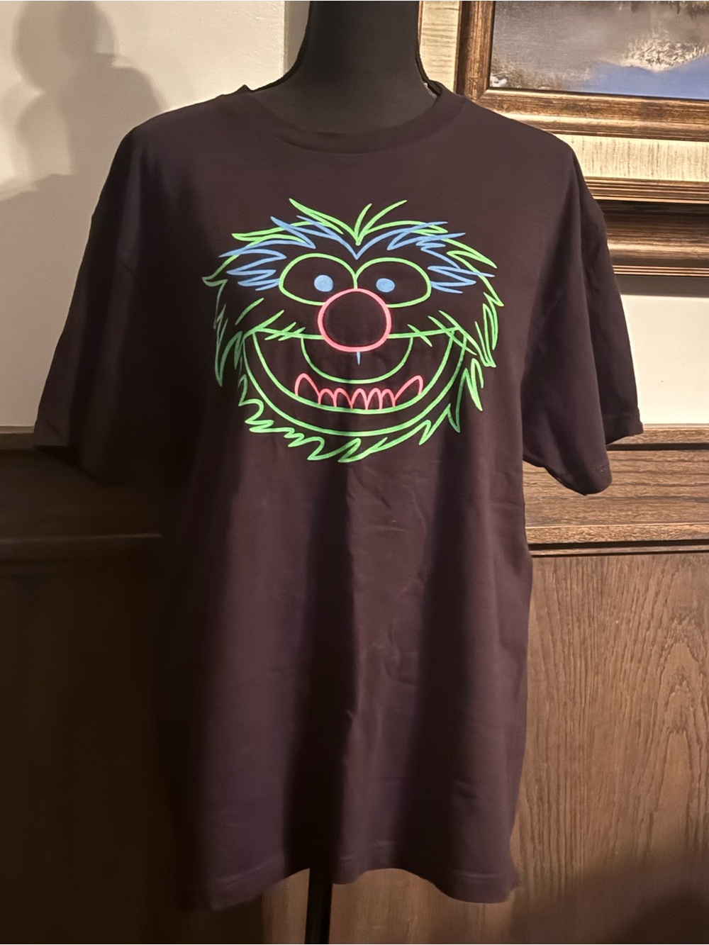 Disneys The muppets black and neon animal tshirt xl